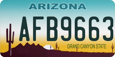 AZ license plate AFB9663