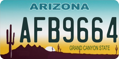 AZ license plate AFB9664