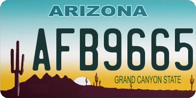 AZ license plate AFB9665