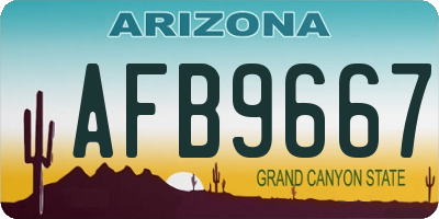 AZ license plate AFB9667