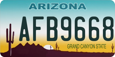 AZ license plate AFB9668