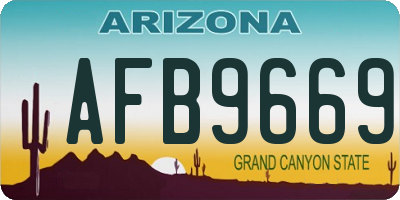 AZ license plate AFB9669