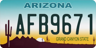 AZ license plate AFB9671