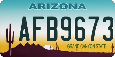 AZ license plate AFB9673