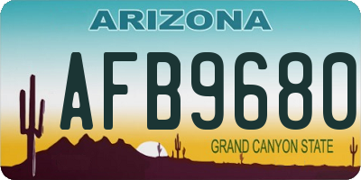 AZ license plate AFB9680