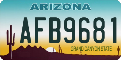 AZ license plate AFB9681