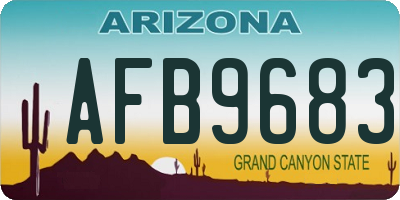 AZ license plate AFB9683