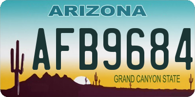 AZ license plate AFB9684