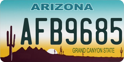 AZ license plate AFB9685