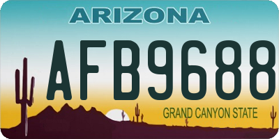 AZ license plate AFB9688
