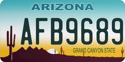 AZ license plate AFB9689