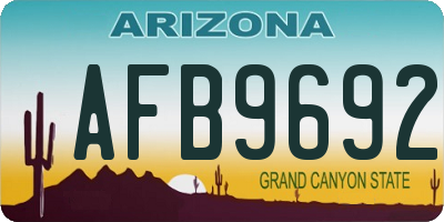 AZ license plate AFB9692
