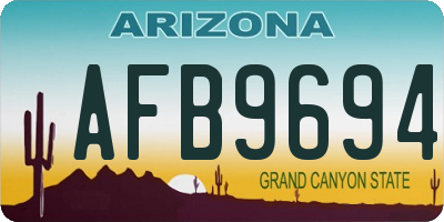AZ license plate AFB9694