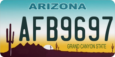 AZ license plate AFB9697