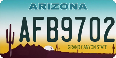 AZ license plate AFB9702