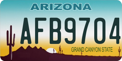 AZ license plate AFB9704