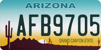 AZ license plate AFB9705