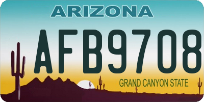 AZ license plate AFB9708