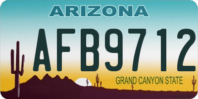 AZ license plate AFB9712