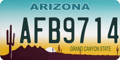 AZ license plate AFB9714