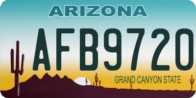 AZ license plate AFB9720