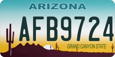 AZ license plate AFB9724