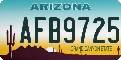 AZ license plate AFB9725