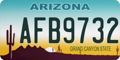 AZ license plate AFB9732