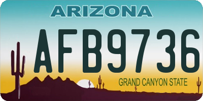 AZ license plate AFB9736