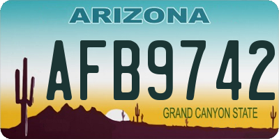 AZ license plate AFB9742