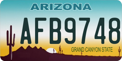 AZ license plate AFB9748