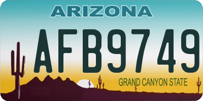 AZ license plate AFB9749