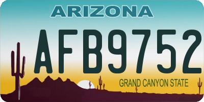 AZ license plate AFB9752