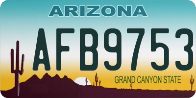 AZ license plate AFB9753