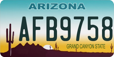 AZ license plate AFB9758