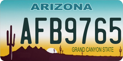 AZ license plate AFB9765