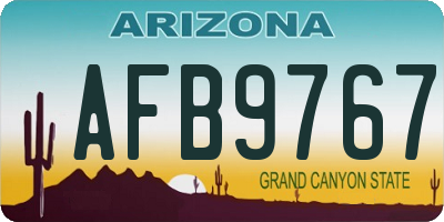 AZ license plate AFB9767