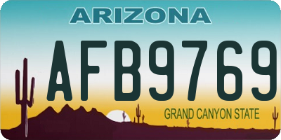 AZ license plate AFB9769