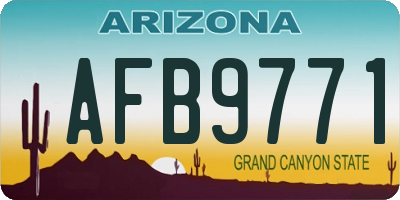 AZ license plate AFB9771
