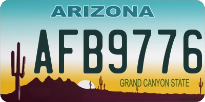 AZ license plate AFB9776