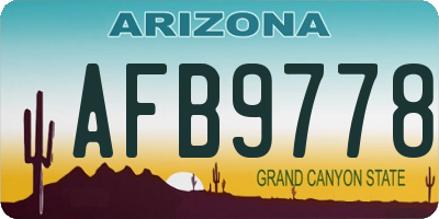 AZ license plate AFB9778