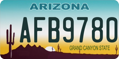 AZ license plate AFB9780