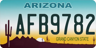 AZ license plate AFB9782