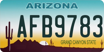 AZ license plate AFB9783