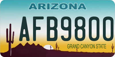 AZ license plate AFB9800