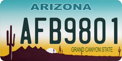 AZ license plate AFB9801