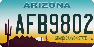 AZ license plate AFB9802