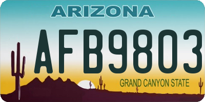 AZ license plate AFB9803