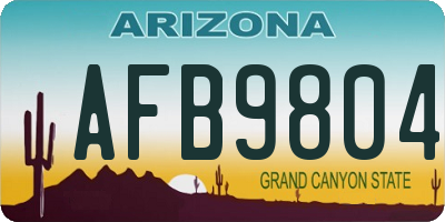 AZ license plate AFB9804