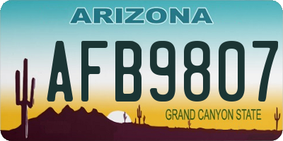 AZ license plate AFB9807